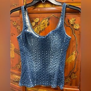 Gang Rio Brazil  blue jean corset with eyelet back women’s medium bodycon